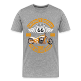 Route 66 Shirt, America's Road, Fathers Day Gift, Mother Road, Route 66 T-Shirt, Road Trip Shirt, Route 66 USA Motorcycle Biker Souvenir Tee - heather gray