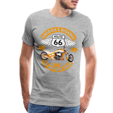 Route 66 Shirt, America's Road, Fathers Day Gift, Mother Road, Route 66 T-Shirt, Road Trip Shirt, Route 66 USA Motorcycle Biker Souvenir Tee - heather gray