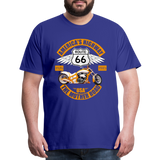 Route 66 Shirt, America's Road, Fathers Day Gift, Mother Road, Route 66 T-Shirt, Road Trip Shirt, Route 66 USA Motorcycle Biker Souvenir Tee - royal blue