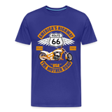 Route 66 Shirt, America's Road, Fathers Day Gift, Mother Road, Route 66 T-Shirt, Road Trip Shirt, Route 66 USA Motorcycle Biker Souvenir Tee - royal blue