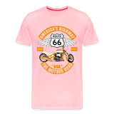 Route 66 Shirt, America's Road, Fathers Day Gift, Mother Road, Route 66 T-Shirt, Road Trip Shirt, Route 66 USA Motorcycle Biker Souvenir Tee - pink