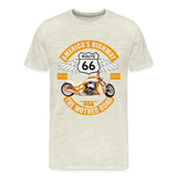 Route 66 Shirt, America's Road, Fathers Day Gift, Mother Road, Route 66 T-Shirt, Road Trip Shirt, Route 66 USA Motorcycle Biker Souvenir Tee - heather oatmeal