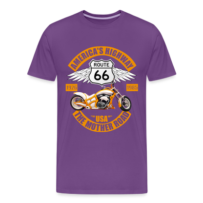 Route 66 Shirt, America's Road, Fathers Day Gift, Mother Road, Route 66 T-Shirt, Road Trip Shirt, Route 66 USA Motorcycle Biker Souvenir Tee - purple