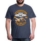 Route 66 Shirt, America's Road, Fathers Day Gift, Mother Road, Route 66 T-Shirt, Road Trip Shirt, Route 66 USA Motorcycle Biker Souvenir Tee - heather blue