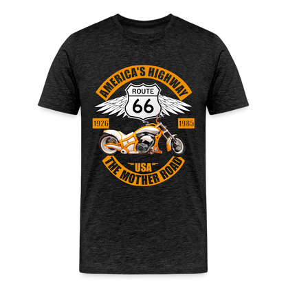 Route 66 Shirt, America's Road, Fathers Day Gift, Mother Road, Route 66 T-Shirt, Road Trip Shirt, Route 66 USA Motorcycle Biker Souvenir Tee - charcoal grey