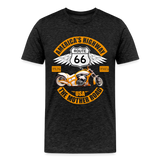 Route 66 Shirt, America's Road, Fathers Day Gift, Mother Road, Route 66 T-Shirt, Road Trip Shirt, Route 66 USA Motorcycle Biker Souvenir Tee - charcoal grey