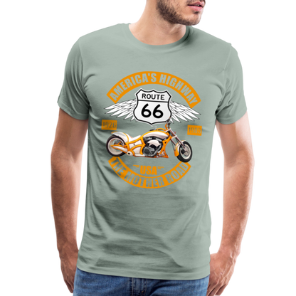 Route 66 Shirt, America's Road, Fathers Day Gift, Mother Road, Route 66 T-Shirt, Road Trip Shirt, Route 66 USA Motorcycle Biker Souvenir Tee - steel green