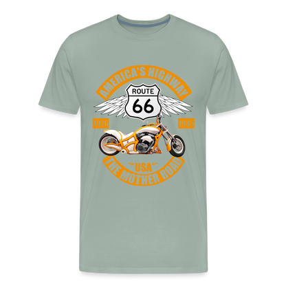 Route 66 Shirt, America's Road, Fathers Day Gift, Mother Road, Route 66 T-Shirt, Road Trip Shirt, Route 66 USA Motorcycle Biker Souvenir Tee - steel green