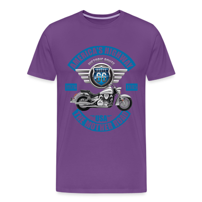 America's Road, Route 66 Shirt, Fathers Day Gift, Mother Road, Route 66 T-Shirt, Road Trip Shirt, Route 66 USA Motorcycle Biker Souvenir Tee - purple