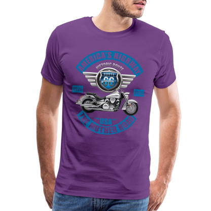 America's Road, Route 66 Shirt, Fathers Day Gift, Mother Road, Route 66 T-Shirt, Road Trip Shirt, Route 66 USA Motorcycle Biker Souvenir Tee - purple