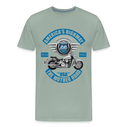 America's Road, Route 66 Shirt, Fathers Day Gift, Mother Road, Route 66 T-Shirt, Road Trip Shirt, Route 66 USA Motorcycle Biker Souvenir Tee - steel green
