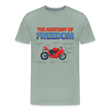 Motorcycle Gift, The Anatomy Of Freedom Shirt, Motorcycle Shirt, Biker Shirt, Motorcycle Gift, Gift For Biker, Motor Cross, Motorcycle Anatomy, Sports Bike - steel green