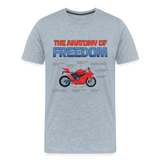 Motorcycle Gift, The Anatomy Of Freedom Shirt, Motorcycle Shirt, Biker Shirt, Motorcycle Gift, Gift For Biker, Motor Cross, Motorcycle Anatomy, Sports Bike - heather ice blue