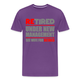 Retirement Gift, Retirement Shirt, Retired Shirt, Officially Retired, Funny Retirement Shirt, Vacation Shirt, Retired Under New Management Shirt, See Wife For Details, Seniors, Pensioner, Grandparents, - purple