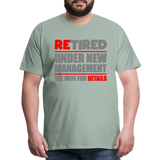 Retirement Gift, Retirement Shirt, Retired Shirt, Officially Retired, Funny Retirement Shirt, Vacation Shirt, Retired Under New Management Shirt, See Wife For Details, Seniors, Pensioner, Grandparents, - steel green