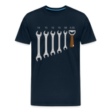 Wrench Bottle Opener Shirt, Funny Mechanic Shirt, Tools Car Fix Shirt, Engineer Gift Shirt, For Him Her T-shirt - deep navy