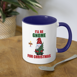 I'll Be Gnome For Christmas Mug, Funny Christmas Gnome Mug, Gnomes Christmas, Gnomes Christmas Mug, Christmas Gift For Her, Christmas Contrast Coffee Mug - white/cobalt blue