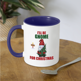 I'll Be Gnome For Christmas Mug, Funny Christmas Gnome Mug, Gnomes Christmas, Gnomes Christmas Mug, Christmas Gift For Her, Christmas Contrast Coffee Mug - white/cobalt blue