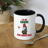 I'll Be Gnome For Christmas Mug, Funny Christmas Gnome Mug, Gnomes Christmas, Gnomes Christmas Mug, Christmas Gift For Her, Christmas Contrast Coffee Mug - white/black