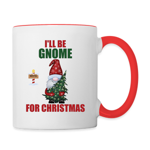 I'll Be Gnome For Christmas Mug, Funny Christmas Gnome Mug, Gnomes Christmas, Gnomes Christmas Mug, Christmas Gift For Her, Christmas Contrast Coffee Mug - white/red