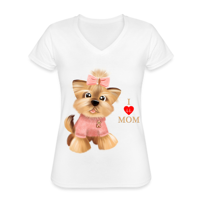 I Love Mom Shirt, Dog Lover Shirt, Dog Mama Shirt, Cute Dog Shirt, Tattoo Dog Shirt, Funny Dog Shirt, Pet Lover Shirt, Dog Mom Shirt, Gift For Her - white