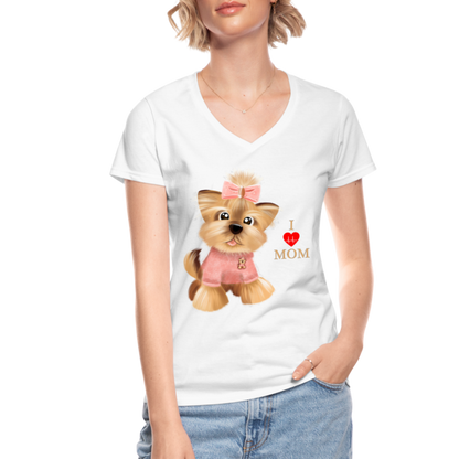 I Love Mom Shirt, Dog Lover Shirt, Dog Mama Shirt, Cute Dog Shirt, Tattoo Dog Shirt, Funny Dog Shirt, Pet Lover Shirt, Dog Mom Shirt, Gift For Her - white