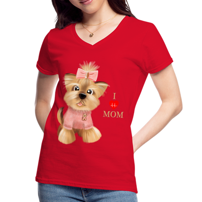 I Love Mom Shirt, Dog Lover Shirt, Dog Mama Shirt, Cute Dog Shirt, Tattoo Dog Shirt, Funny Dog Shirt, Pet Lover Shirt, Dog Mom Shirt, Gift For Her - red