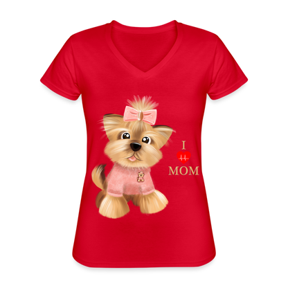I Love Mom Shirt, Dog Lover Shirt, Dog Mama Shirt, Cute Dog Shirt, Tattoo Dog Shirt, Funny Dog Shirt, Pet Lover Shirt, Dog Mom Shirt, Gift For Her - red