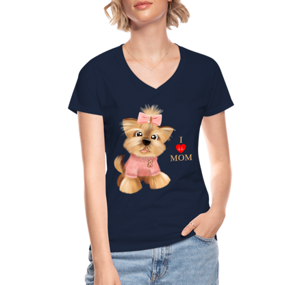 I Love Mom Shirt, Dog Lover Shirt, Dog Mama Shirt, Cute Dog Shirt, Tattoo Dog Shirt, Funny Dog Shirt, Pet Lover Shirt, Dog Mom Shirt, Gift For Her - navy