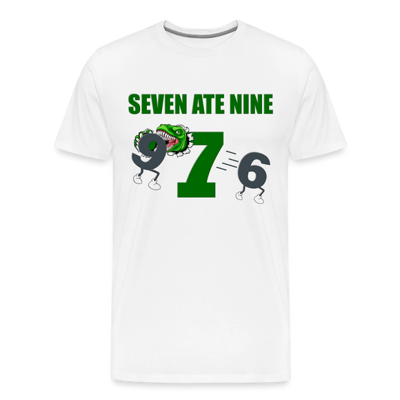 Seven Ate Nine, Funny Math Shirt, Seven Eight Nine, 7 ate 9, 7 8 9, Math, Mathematics, Science, Funny Geeks Shirt, Math Teacher Shirt - white