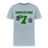 Seven Ate Nine, Funny Math Shirt, Seven Eight Nine, 7 ate 9, 7 8 9, Math, Mathematics, Science, Funny Geeks Shirt, Math Teacher Shirt - heather ice blue