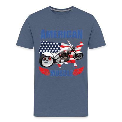 American Muscle Shirt, Motorcycle Shirt, Biker Shirt, Motorcycle Gift, Motorcycle Tshirt, Motorcycle Shirts, Motorcycle T Shirt, Biker Shirts - heather blue