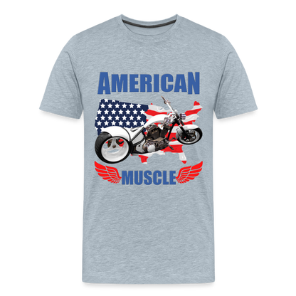 American Muscle Shirt, Motorcycle Shirt, Biker Shirt, Motorcycle Gift, Motorcycle Tshirt, Motorcycle Shirts, Motorcycle T Shirt, Biker Shirts - heather ice blue