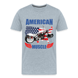 American Muscle Shirt, Motorcycle Shirt, Biker Shirt, Motorcycle Gift, Motorcycle Tshirt, Motorcycle Shirts, Motorcycle T Shirt, Biker Shirts - heather ice blue