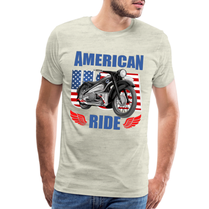 American Ride Shirt, Motorcycle Shirt, Biker Shirt, Motorcycle Gift, Motorcycle Tshirt, Motorcycle Shirts, Motorcycle T Shirt, Biker Shirts - heather oatmeal