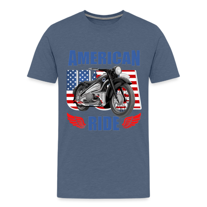 American Ride Shirt, Motorcycle Shirt, Biker Shirt, Motorcycle Gift, Motorcycle Tshirt, Motorcycle Shirts, Motorcycle T Shirt, Biker Shirts - heather blue