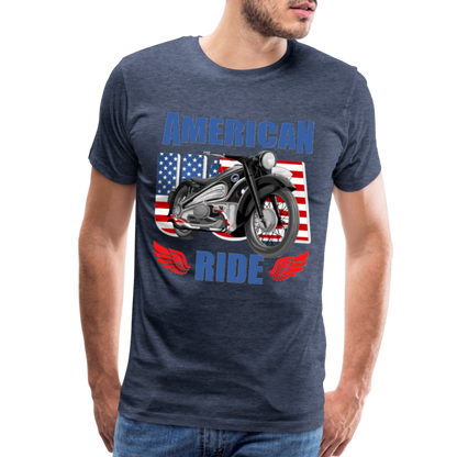 American Ride Shirt, Motorcycle Shirt, Biker Shirt, Motorcycle Gift, Motorcycle Tshirt, Motorcycle Shirts, Motorcycle T Shirt, Biker Shirts - heather blue