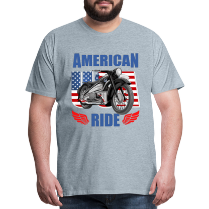 American Ride Shirt, Motorcycle Shirt, Biker Shirt, Motorcycle Gift, Motorcycle Tshirt, Motorcycle Shirts, Motorcycle T Shirt, Biker Shirts - heather ice blue
