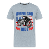 American Ride Shirt, Motorcycle Shirt, Biker Shirt, Motorcycle Gift, Motorcycle Tshirt, Motorcycle Shirts, Motorcycle T Shirt, Biker Shirts - heather ice blue