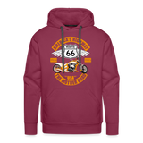 Route 66 Hoodie, Americas Road, Fathers Day Gift, Mother Road, Route 66 Hoodie, Road Trip Hoodie, Route 66 Usa Motorcycle Biker Souvenir Men’s Premium Hoodie - burgundy