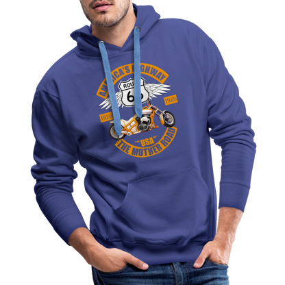 Route 66 Hoodie, Americas Road, Fathers Day Gift, Mother Road, Route 66 Hoodie, Road Trip Hoodie, Route 66 Usa Motorcycle Biker Souvenir Men’s Premium Hoodie - royal blue