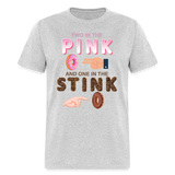 Adult Humor Shirt, The shocker symbol t-shirt. Inappropriate adult sexual humor. 2 in the pink 1 in the stink butt play anal joke, Two, One - heather gray