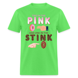 Adult Humor Shirt, The shocker symbol t-shirt. Inappropriate adult sexual humor. 2 in the pink 1 in the stink butt play anal joke, Two, One - kiwi