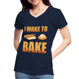 I Wake To Bake, Baking Baking Shirt, Baking Gifts, Funny Baker Shirt, Cookie Shirt, Baking Lover, Baker Baking T-Shirt - navy