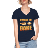 I Wake To Bake, Baking Baking Shirt, Baking Gifts, Funny Baker Shirt, Cookie Shirt, Baking Lover, Baker Baking T-Shirt - navy