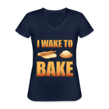 I Wake To Bake, Baking Baking Shirt, Baking Gifts, Funny Baker Shirt, Cookie Shirt, Baking Lover, Baker Baking T-Shirt - navy