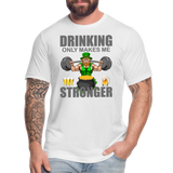 St Patrick Day Shirt, Shamrock Shirt, Drinking Only Makes Me Stronger, Irish Shirt, Lucky Shirt, St Patricks Shirt, St Patricks Day Tee, St Patricks Day Gifts - white