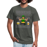 St Patrick Day Shirt, Shamrock Shirt, Drinking Only Makes Me Stronger, Irish Shirt, Lucky Shirt, St Patricks Shirt, St Patricks Day Tee, St Patricks Day Gifts - asphalt