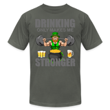 St Patrick Day Shirt, Shamrock Shirt, Drinking Only Makes Me Stronger, Irish Shirt, Lucky Shirt, St Patricks Shirt, St Patricks Day Tee, St Patricks Day Gifts - asphalt