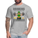 St Patrick Day Shirt, Shamrock Shirt, Drinking Only Makes Me Stronger, Irish Shirt, Lucky Shirt, St Patricks Shirt, St Patricks Day Tee, St Patricks Day Gifts - heather gray